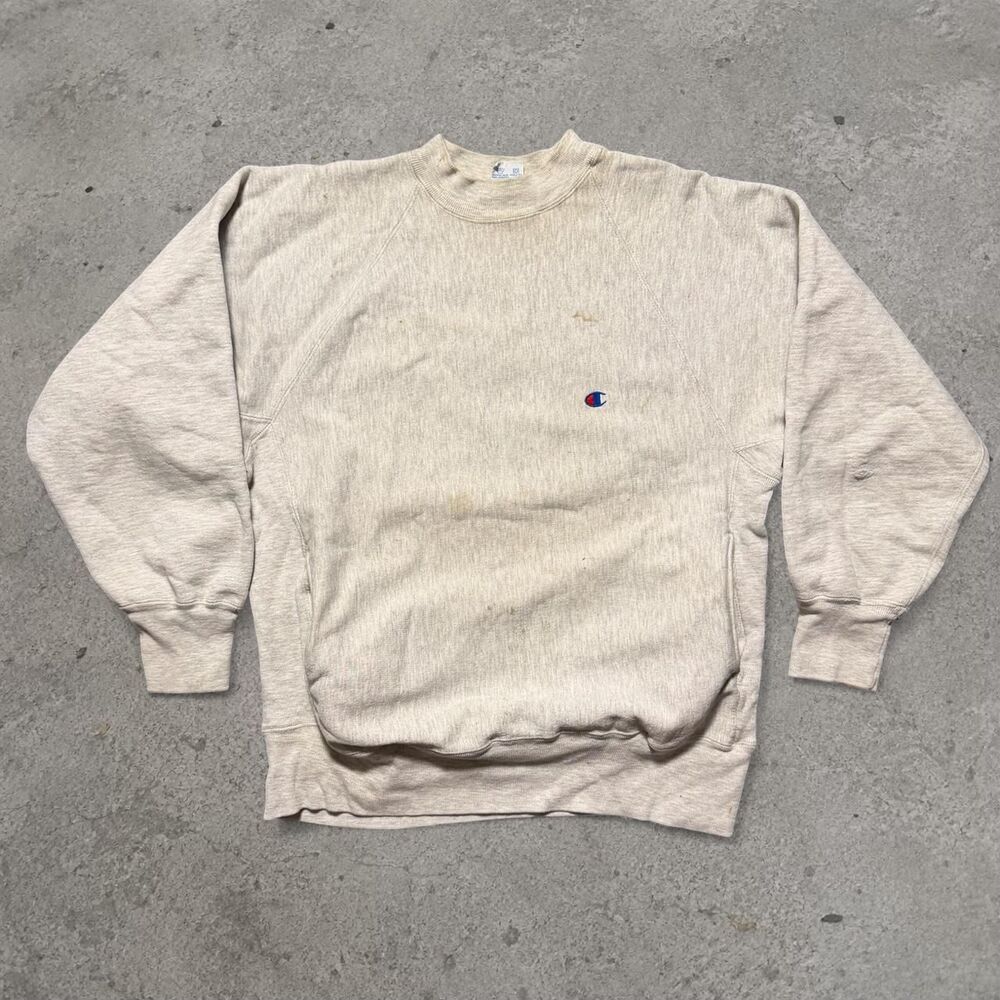 Vintage 1990’s Champion Reverse Weave Sweatshirt With Pockets Gray Mens Size XL